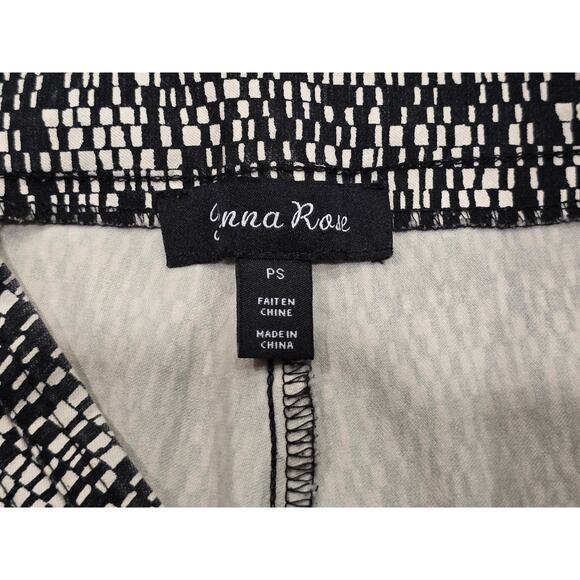 Jenna Rose Black White Abstract Business Casual High Waisted Straight Leg Pants - Picture 4 of 8